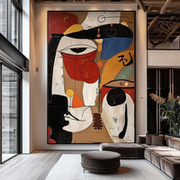 Peinture à l'huile abstraite moderne et colorée, 100% peinte à la main, peinture sur toile pour décoration murale