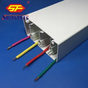 Factory Price 20x10mm 50x25mm 100x50mm Flame-Resisting PVC Compartment Trunking PVC Cable Trunking