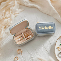 Boîte à bijoux de voyage miniature personnalisée portable, organisateur de bijoux, emballage de rangement, écrin, bague, cajas para joyera, coffret à bijoux