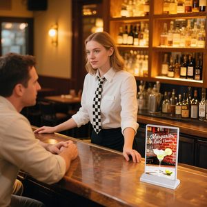 Adjustable Brightness USB Charging A4 Desktop LED Logo Stand <b>Advertising</b> <b>Light</b> <b>Box</b> Sign for restaurants bars shops hotels events - Product Image 5