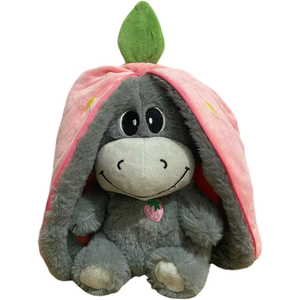 Peluche âne respirante en forme d'avocat, en coton PP, matière peluche courte, hauteur 31-50 cm, jouet musical mignon pour jeunes, sacs cadeaux, vente en gros - Product Image 4