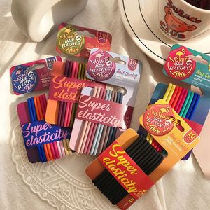 Banda elástica sencilla y delgada de color caramelo, estilo clásico, combina con todo, accesorio para el cabello femenino que no daña el cabello. - Product Image 3