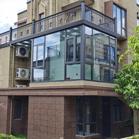 Verrière de jardin panoramique quatre saisons en alliage d'aluminium et verre, moderne et personnalisée pour l'extérieur résidentiel
