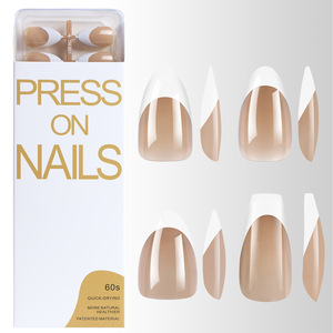 <span class=keywords><strong>Uñas</strong></span> Postizas al por Mayor, Color Marrón Nude, <span class=keywords><strong>Uñas</strong></span> Artificiales, <span class=keywords><strong>Uñas</strong></span> Francesas, Forma Almendrada, Reutilizables, Acrílicas - Product Image 6