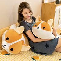 Peluche Corgi géante, coussin long à câliner, poupée en tissu doux, décoration Saint-Valentin