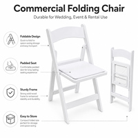 Chaise pliante en résine blanche légère pour extérieur, 1000 lb, idéale pour banquets et mariages, à prix abordable