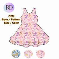 Robe d'été sans manches en soie de lait de haute qualité Ruidian, imprimée sur mesure, extensible et douce, pour petites filles, idéale pour les fêtes.