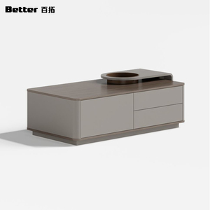 طاولة قهوة عصرية من الخشب الصلب بلون كريمي لغرفة المعيشة مع وظيفة تخزين فاخرة للاستخدام المكتبي - Product Image 2