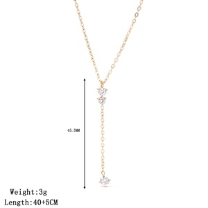 Women's Trendy Geometric Link Chain Long Pendant Necklace Waterproof Gold Plated Stainless Steel Fashion - Product Image 5
