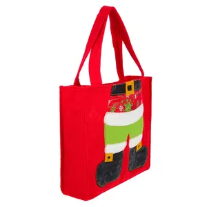Профессиональный производитель, прочная сумка для покупок, рождественские подарки, сшитая Нетканая сумка с ручками