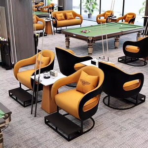 Leather Billiards Room Sofa Set With <b>Coffee</b> <b>Table</b> For Commercial Venues Office Use Durable Design - Product Image 4