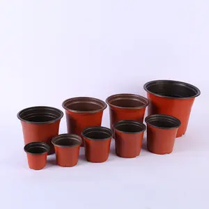 Plastica marrone rosso doppio colore giardino vivaio idroponica coltiva vasi per piantine per giardino agricolo