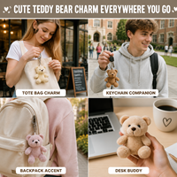 Porte-clés en peluche ours en peluche de 11 cm, mini poupée animale en peluche mignonne, breloque de sac, pendentif de sac à dos pour enfants, filles, bouquet, boîte cadeau d'anniversaire