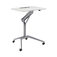 Bureau mobile pour ordinateur, table à vérin à gaz, bureau avec pieds en aluminium, table de travail réglable