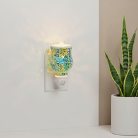Lampe chauffe-bougie électrique en céramique mosaïque à brancher, pour la diffusion de parfum et la fonction désodorisante