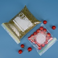 Sac de congélation refermable en PE avec double fermeture éclair et impression en gravure, qualité alimentaire, pour le stockage de salades, nouilles et sucre