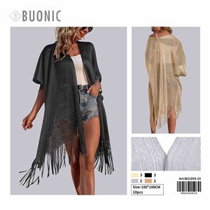 Cardigan Kimono da Donna HDJ in Maglia con Frange 50x90cm, Copricostume Ampio Tinta Unita Traspirante per la Spiaggia - Product Image 3