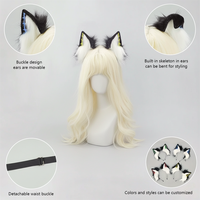 E0095 Bandeau d'oreille animal en fausse fourrure de renard Accessoire pour cheveux Punk Dark Style Wolf Ear Head Hoop Cosplay Prop for Anime Conventions