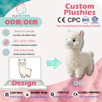 Poupée en peluche alpaga personnalisée à prototypage rapide, en coton PP brodé, anti-stress, vêtements amovibles, pour fans K-Pop, certifiée CE