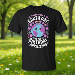 Camiseta del Día de la Tierra, mi cumpleaños, el 22 de abril, para niñas - Product Image 3