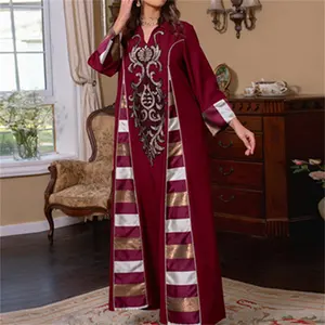 הושק חדש בתוספת גודל המוסלמי נשים בגדים רקמה צבעים שונים נשים שמלה מוסלמי בגדים איסלאמי ערבי