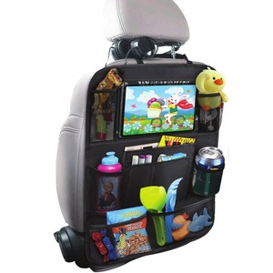 Car Seat Back Storage Bag Large Black Waterproof With Pockets For Kids Organizers And <b>Tablet</b> <b>Holder</b> - Product Image 3
