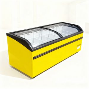 Congelador Horizontal Europeo con Puertas de Vidrio Revestidas, Control Digital, -18°C, Cuatro Ruedas, Equipo de Refrigeración Comercial - Product Image 1