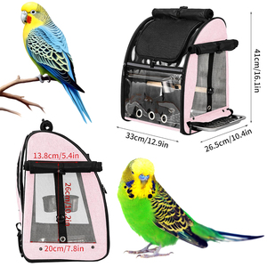 Mochila Transportadora para Aves con Percha para Loros, Periquitos y Agapornis, Bolsa Transpirable para Viajes al Aire Libre - Product Image 2