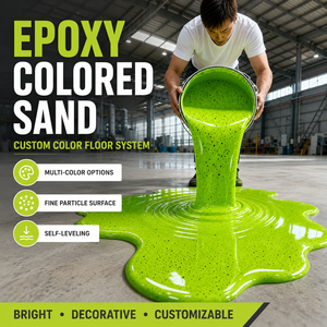 Peinture époxy auto-nivelante pour sols, haute résistance à l'usure, effet marbre, sable coloré, certifiée RoHS, pour garage, 20 kg - Product Image 2