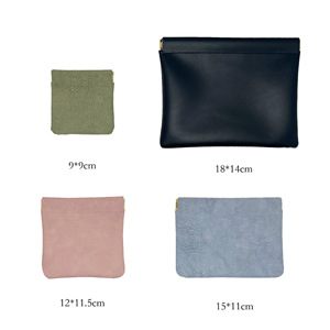 Mini bolsa de cosméticos para lápiz labial, estuche de almacenamiento portátil de viaje de 9x9cm para mujer, organizador de maquillaje con cierre de resorte - Product Image 1