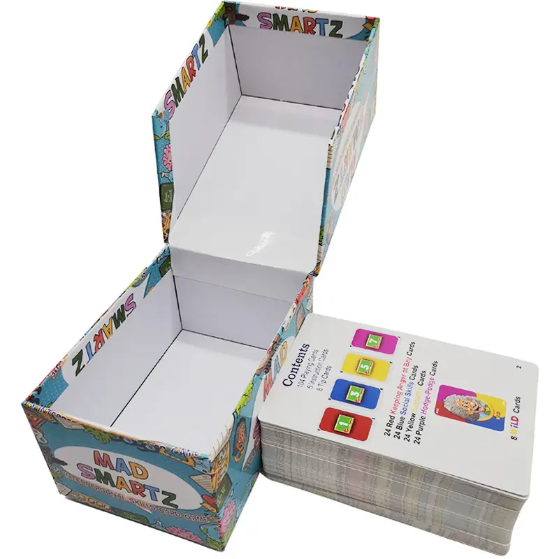 Personalizada a todo color de impresión tarjetas de memoria diálogo Juegos de fábrica de fabricación de jugar loco tarjeta inteligente juego casual con caja