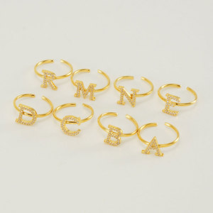 Anillos Ajustables de Acero Inoxidable 316L con Incrustaciones de Piedras Preciosas y Cristales, Chapados en Oro de 14k y 18k, Resistentes al Agua y al Deslustre, para Mujer - Product Image 1