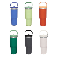 Gobelet en acier inoxydable Iceflow avec paille bouteille d'eau isolée sous vide tasse réutilisable résistant aux fuites