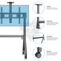 Chariot de support de télévision mobile robuste de 180kg avec X-Base pour écran géant de 55 à 120 pouces de qualité commerciale VESA 1100x600mm approvisionnement d'usine