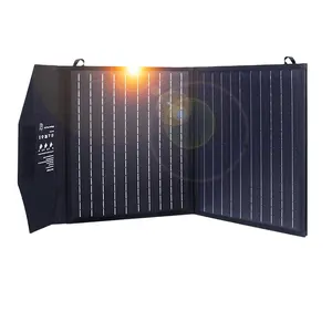 60w 100w 200w 300w portable foldable solar panels connect with portable backpack power