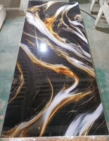 Feuille de marbre PVC UV flexible haute brillance 4*8 pieds, panneau mural décoratif intérieur, feuille de marbre PVC UV imperméable pour hôtel et hall