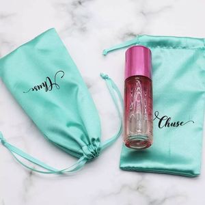 High Quality Luxury logo Printed Custom Satin Bags Silk Satin Drawstring Bag - Product Image 2