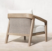 Juego de Sofás de Madera de Teca para Exteriores de Alta Gama, Muebles Modernos para Jardín, Sofás de Teca para Patio