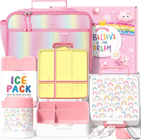 Ensemble de contenants à bento coréen nordique durable bon marché portable empilable pour l'école et les enfants avec verres en plastique