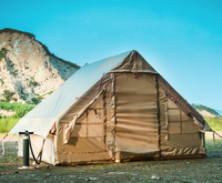 Tenda Udara Tiup 3x2.1M Mudah Dipasang, Tenda Oxford T/C untuk Keluarga, Glamping, Tenda Kabin Outdoor untuk 2/3/4 Orang