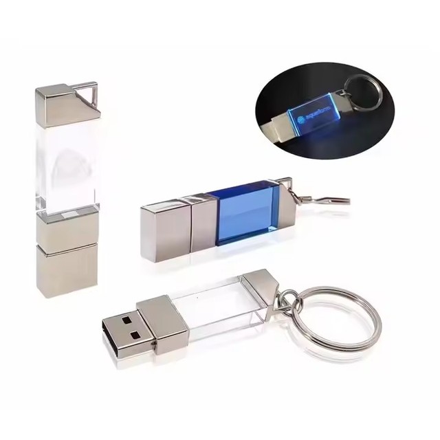 Crystal Usb Flash Drive 8gb 16gb 32gb 64gb Pendrives Stick Glass Transparent Pendrive for Promotion Gift