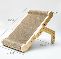 Planche à gratter de luxe pour chats en bois durable avec support, dotée de matériaux en sisal et PC de style luxueux et de dessin animé pour le jeu