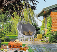 Fauteuil suspendu en macramé à franges de style bohème moderne - Pour l'intérieur et l'extérieur, salon, chambre, patio, jardin - Coton - 1 personne
