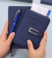 Ensemble cadeau de voyage personnalisé avec logo, porte-passeport en cuir, étiquettes de bagages pour les voyages d'affaires, la reconnaissance des clients, promotionnel