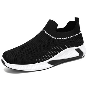 Zapatillas de Tenis Negras de Malla Transpirable, con Punta Redonda, Entresuela de EVA y Suela de Goma, para Todas las Temporadas - Product Image 1