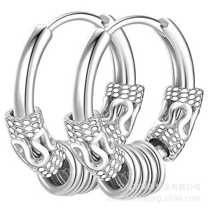 ต่างหูโทเท็มมังกรต่างหูสแตนเลสสตีลสำหรับผู้ชายและผู้หญิงต่างหูเหล็กไทเทเนียมจี้ทรงกลมลูกปัดรูปทรงเรขาคณิต <span class=keywords><strong>NAT</strong></span> - Product Image 2