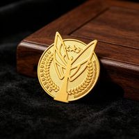 Épinglette commémorative personnalisée en feuille d'or avec motif blé, en métal moulé, en relief 3D, pour collection de souvenirs d'entreprise