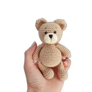 Baby Crochet Teddy Bear Plush Tiny Bear Toy Handmade Crochet Stuffed Animal Amigurumi Bear Toys
