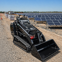 Mini-chargeuse compacte sur pneus avec trancheuse et autres accessoires pour travaux de construction et agricoles
