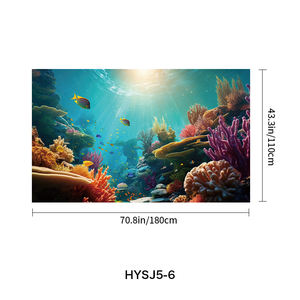 Fondo de <span class=keywords><strong>mar</strong></span> arrecifes coloridos y decoración de algas mundo submarino sol rayo océano fotografía Fondo bebé niños fiesta Banner - Product Image 6